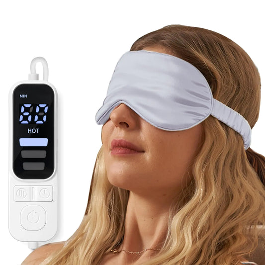 Heated Eye Mask for Dry Eyes Cornea Care Rest self Heating Eye mask Bruder Eye mask and Bruder Eye Compress Moist Heat mask.Carbon Nanotubes Heating Element with Natural Lavender Aroma pad (Grey)