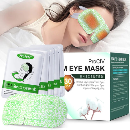 ProCIV 30 Packs Steam Eye Mask Heated Eye Masks Relaxing Gifts for Women Soothing Eye Fatigue Hot Sleep Mask Warm Eye Compress for Dry Eyes Disposable Eye Mask for Travel Essentials